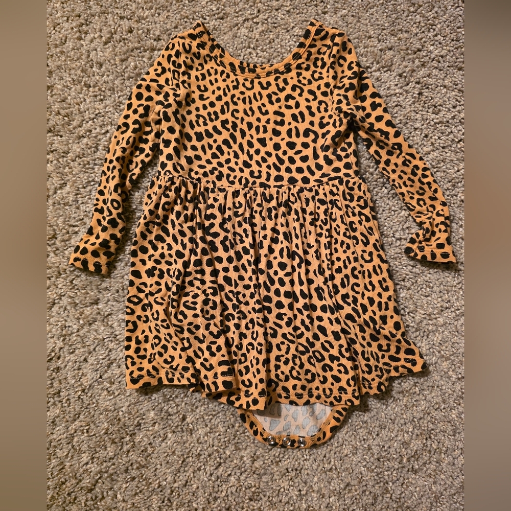 Little Sleepies Flutter Twirl Dress  | Leopard | 6-12 Mo
